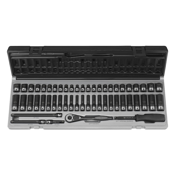 SKT SET 1/4" DR 53 PC FRACT&METRIC DUO